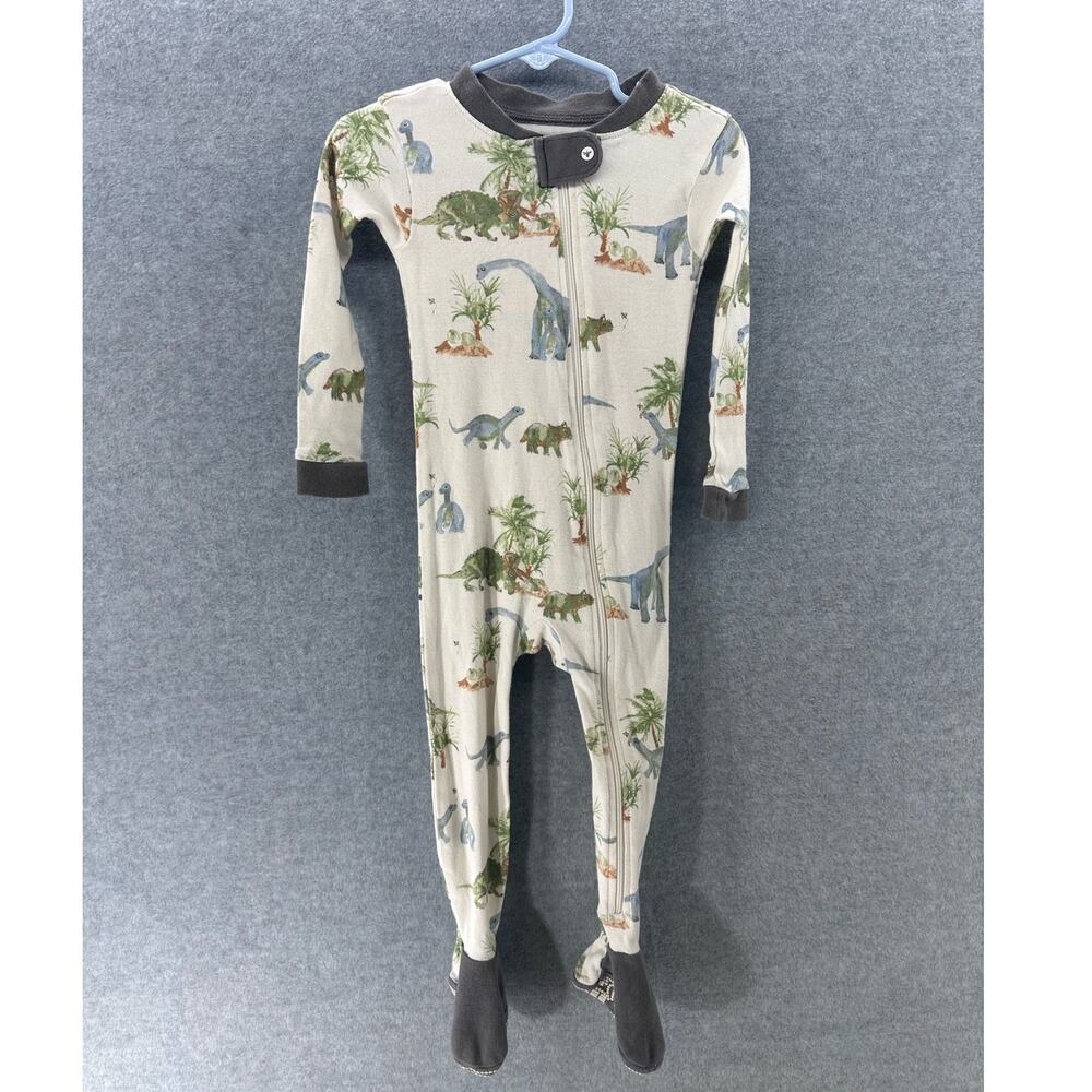 Burt's Bees 18 Month Baby One Piece Zip Up Dinosaurs Organic Cotton